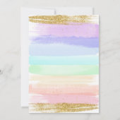 Girl Pastel Rainbow 1. Geburtstag Einladung (Rückseite)