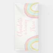 Girl Pastel Rainbow Geburtstagsparty Banner (Vertikal)