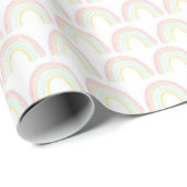 Girl Pastel Rainbow Geburtstagsparty Geschenkpapier (Rolleneckpunkt)