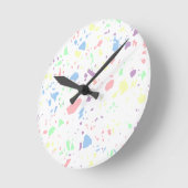 Girl Pastel Rainbow White Abstrakt Stone Pattern Runde Wanduhr (Winkel)