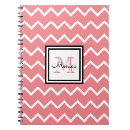 Girl Pastel Red Name Monogram Zickzack Notizblock
