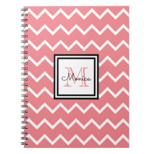 Girl Pastel Red Name Monogram Zickzack Notizblock