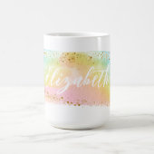 Girl Pastel Watercolor Rainbow Custom Coffee Tasse (Mittel)