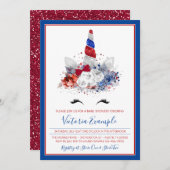 Girl Patriotic Unicorn Military Baby Shooter Einladung (Vorne/Hinten)