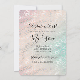 Girl Peach Aqua Gefärbte Krawatte Silberleopard Pr Einladung