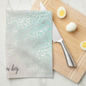 Girl Peach Aqua Gefärbte Krawatte Silberleopard Pr Geschirrtuch (Viertel Falte)