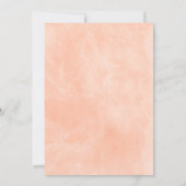 Girl Peach Blume Geometric Frame Baby Dusche Einladung (Rückseite)