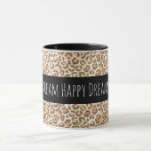 Girl Peach Brown Leopard Print Personalisiert Tasse (Zentrum)