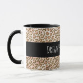 Girl Peach Brown Leopard Print Personalisiert Tasse (Links)