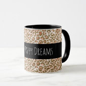 Girl Peach Brown Leopard Print Personalisiert Tasse (VorderseiteRechts)