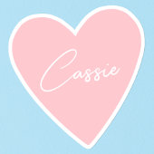 Girl Peach Farbige Heart Aufkleber mit Name