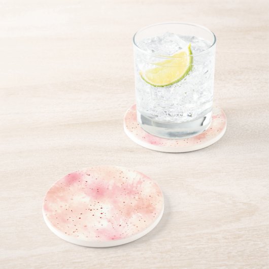 Girl Peach Pink Abstrakt Getränkeuntersetzer (Seite)