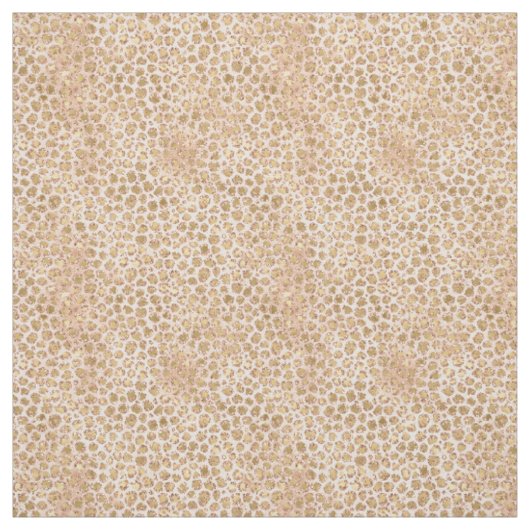 Girl Peach Pink Gold Glam Leopard Print Stoff (Muster)