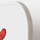 Girl Penguin Red Bow Red Cape Art Name Pickleball Schläger (Linke Seite)