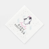 Girl Penguin Winter Baby Dusche Serviette (Ecke)