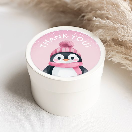 Girl Penguin Winter Gastgeschenk Stickers
