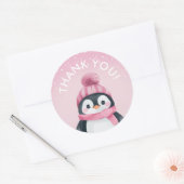 Girl Penguin Winter Gastgeschenk Stickers (Umschlag)