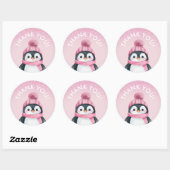 Girl Penguin Winter Gastgeschenk Stickers (Blatt)