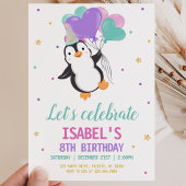 Girl Penguin Winter Geburtstagsparty Einladung