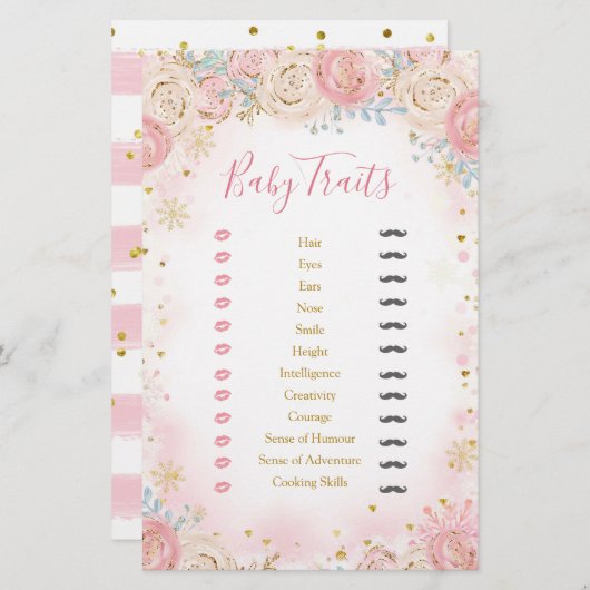 Girl Penguin Winter Snowflake Baby Tracks (Vorne/Hinten)