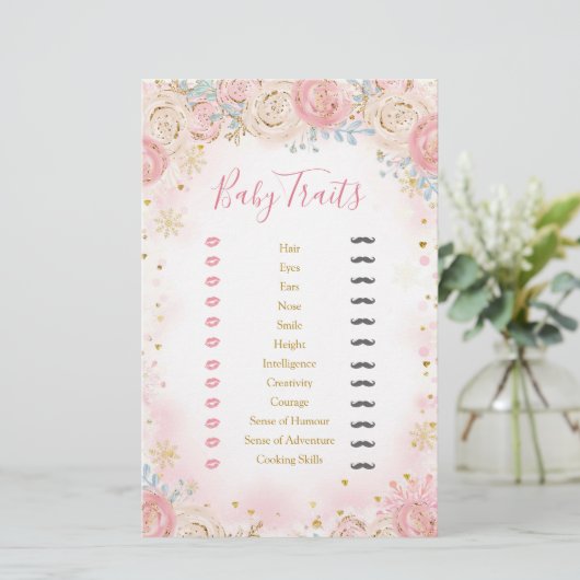 Girl Penguin Winter Snowflake Baby Tracks (Stehend Vorderseite)