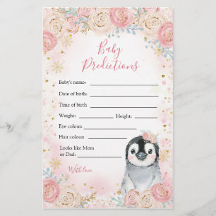 Girl Penguin Winter Snowflake Baby Vorhersagen