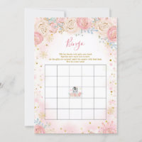 Girl Penguin Winter Snowflake Bingo Game