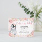 Girl Penguin Winter Snowflake Bücher für Baby Einladungspostkarte (Stehend Vorderseite)