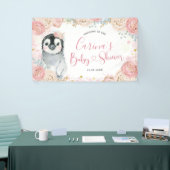 Girl Penguin Winter Snowflake Grosses Bannerzeiche Banner (Messeveranstaltung)