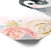 Girl Penguin Winter Snowflake Schnuller Hübsche Po Poster (Ecke)