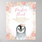 Girl Penguin Winter Snowflake Schnuller Hübsche Po Poster (Vorne)