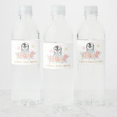 Girl Penguin Winter Snowflake Wasserflasche Wasserflaschenetikett (Flaschen)