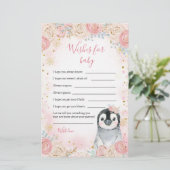 Girl Penguin Winter Snowflake wünscht sich ein Bab (Stehend Vorderseite)