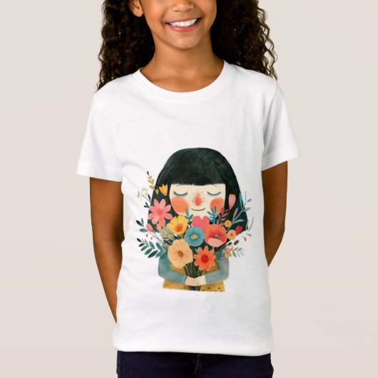 Girl & Perfumed Blume T-Shirt (Vorderseite)