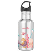 Girl Personalisiert Mermaid Ocean Edelstahlflasche (Vorderseite)