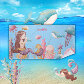 Girl Personalisiert Mermaid Ocean Strandtuch