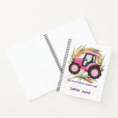 Girl Personalisiert Pink Farm Tractor Girl Notizblock (Innenseite)