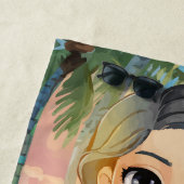 Girl Personalisiert Tropical Strandtuch (Beispiel)