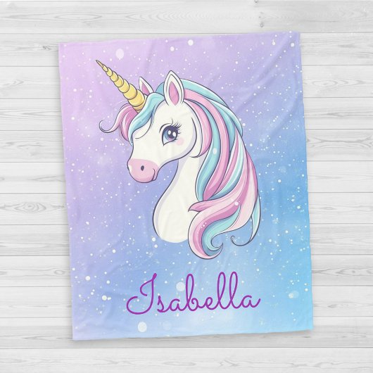 Girl Personalisiert Whimsical Unicorn Sparkle Fleecedecke