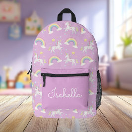 Girl Personalisierter Niedlicher Whimsical Unicorn Bedruckter Rucksack