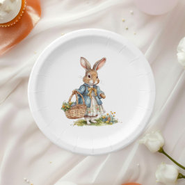 Girl Peter Rabbit Evergreen Baby Shower Pappteller