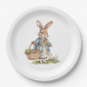 Girl Peter Rabbit Evergreen Baby Shower Pappteller (Vorderseite)