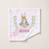 Girl Peter Rabbit Pink Custom Badhandtuch Set (Waschlappen)