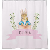 Girl Peter Rabbit Pink Custom Duschvorhang (Vorderseite)