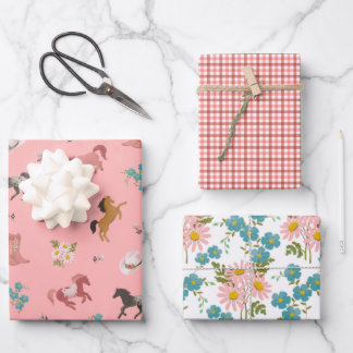 Girl - Pferde und Milchprodukte Geschenkpapier Set