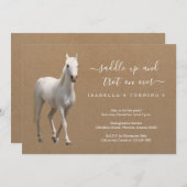 Girl Pferdereiten Geburtstagsparty Einladung (Vorne/Hinten)