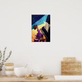 Girl Pianist über Bühne Poster (Küche)