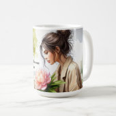 Girl Picking Blume Freundschaftsnachricht Kaffeetasse (VorderseiteRechts)