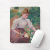 Girl Picking Blume im Sommergarten Mousepad (Mit Mouse)