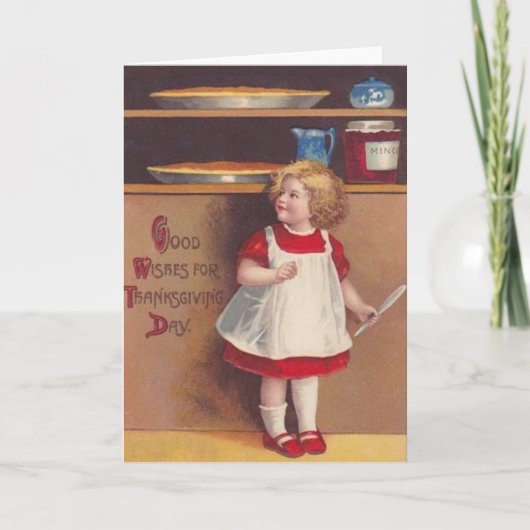 Girl & Pies Feiertagskarte (Vorderseite)